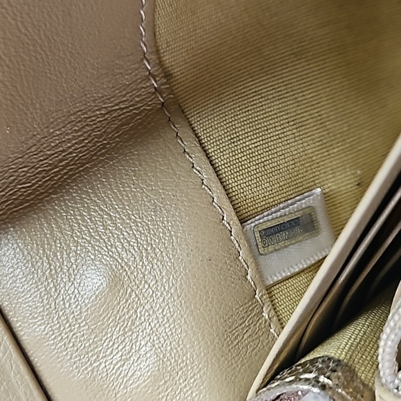 Jimmy Choo Metallic Bronza Gold Silver Star Stud Long Snap Front Flap Wallet - Picture 8 of 11